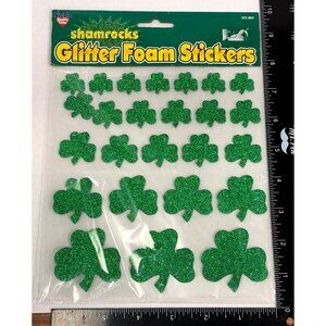 RARE HTF 2005 NICOLE STK9601 Shamrock Glitter Foam Stickers Crafts & Decorations